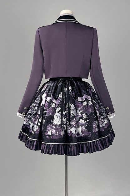 Night Alice Magic Theater Lolita Skirt + Shirt + Short Jacket