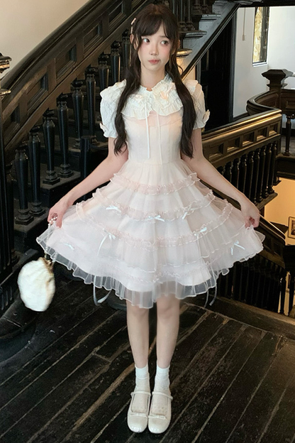 Sweet Girl Doll Collar Lolita Top + Skirt