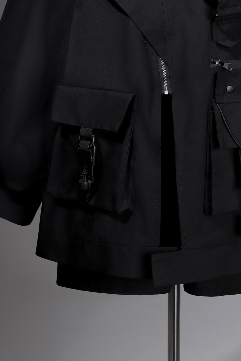 Dark Hooded Jacket + Shorts + Leg Covers