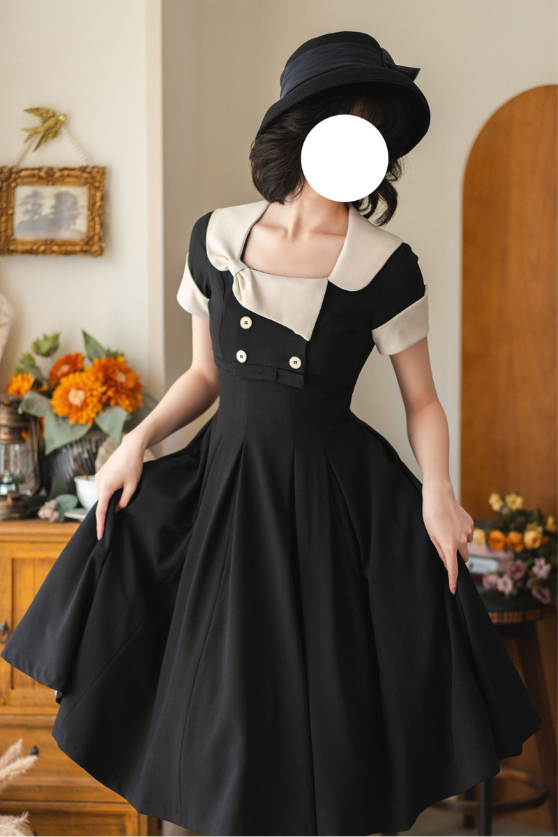 French Retro Flare Dress + Short Jacket