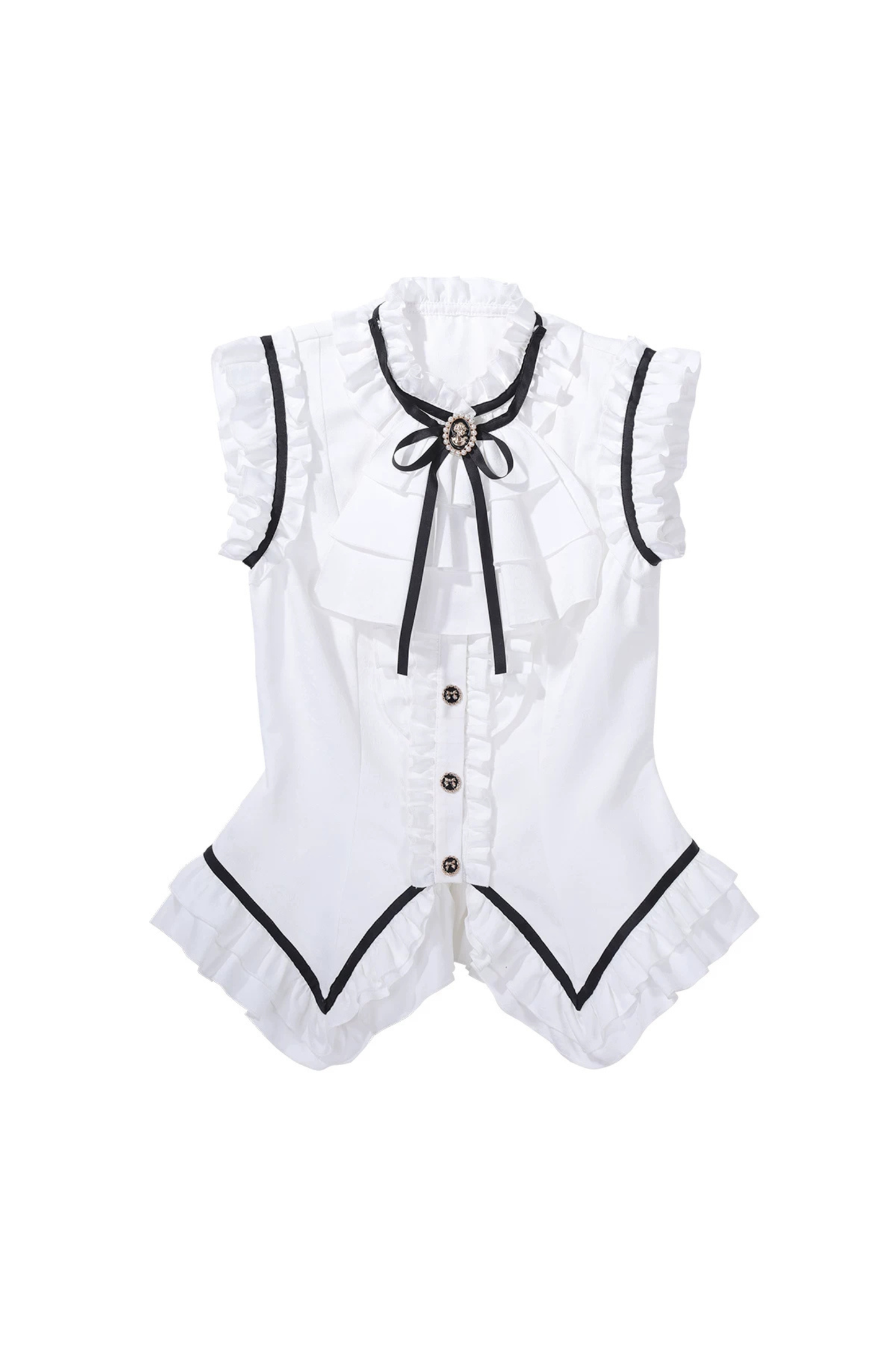 Flying Sleeve Sweet Dark Top + Flare Skirt