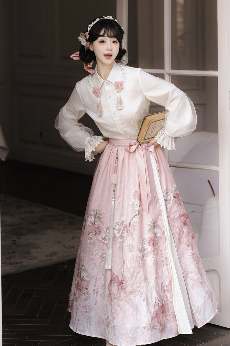 Sweet Flower Shawl + Blouse + Skirt