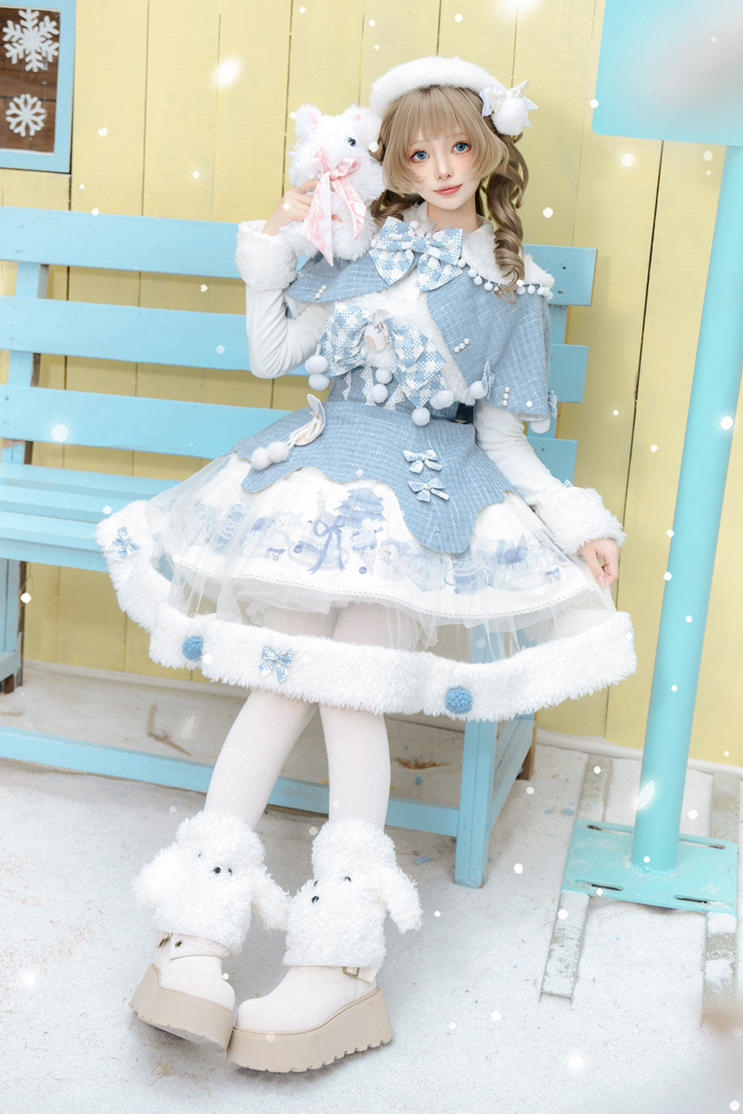 Snow Island Lolita Dress + Top + Shawl