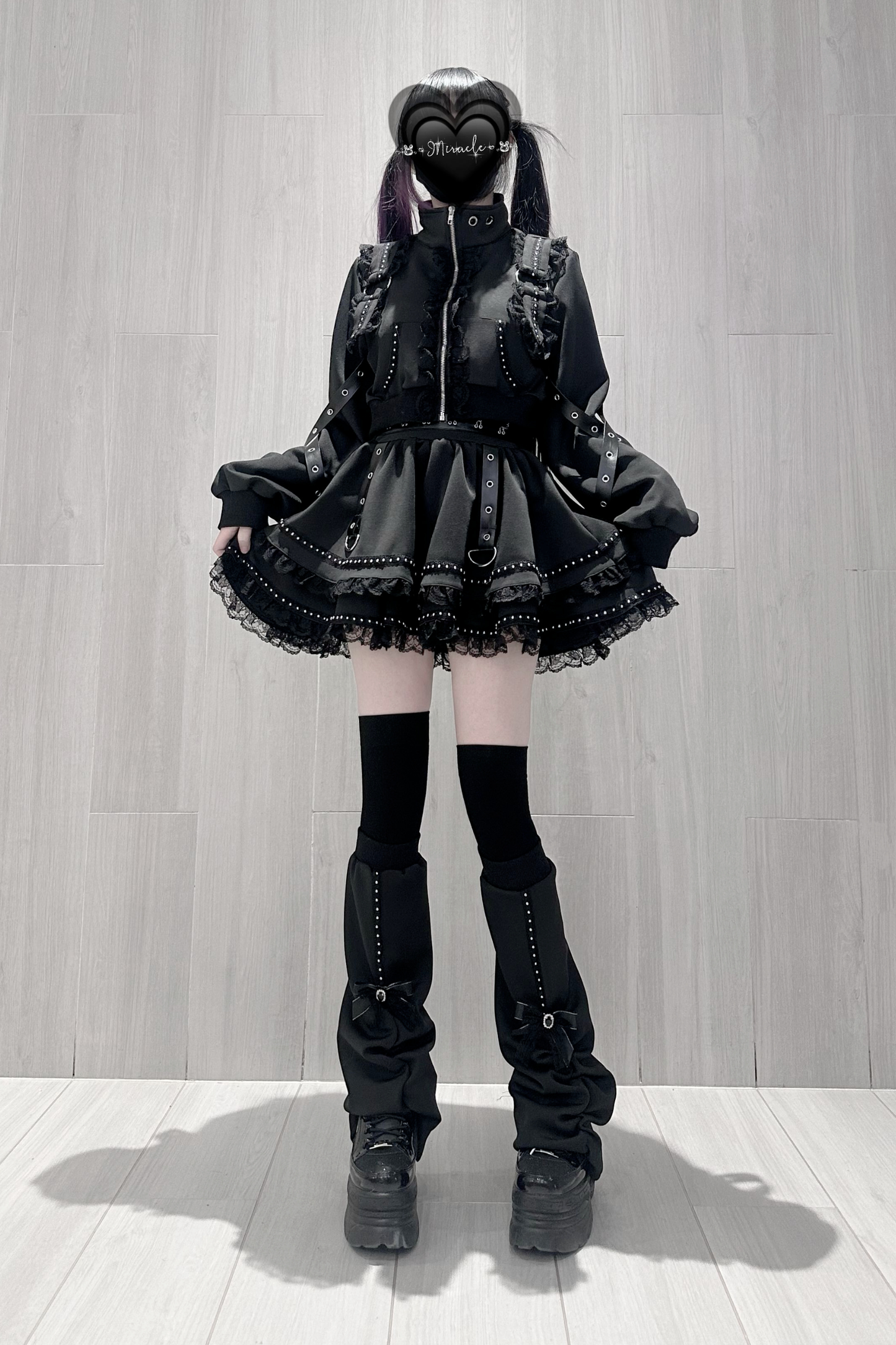 Dark Subculture Sporty Jacket + Skirt