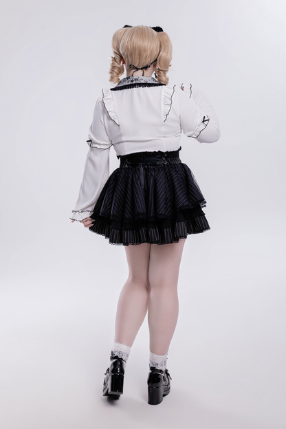 Sweet Ruffled Puff Long Sleeve Blouse