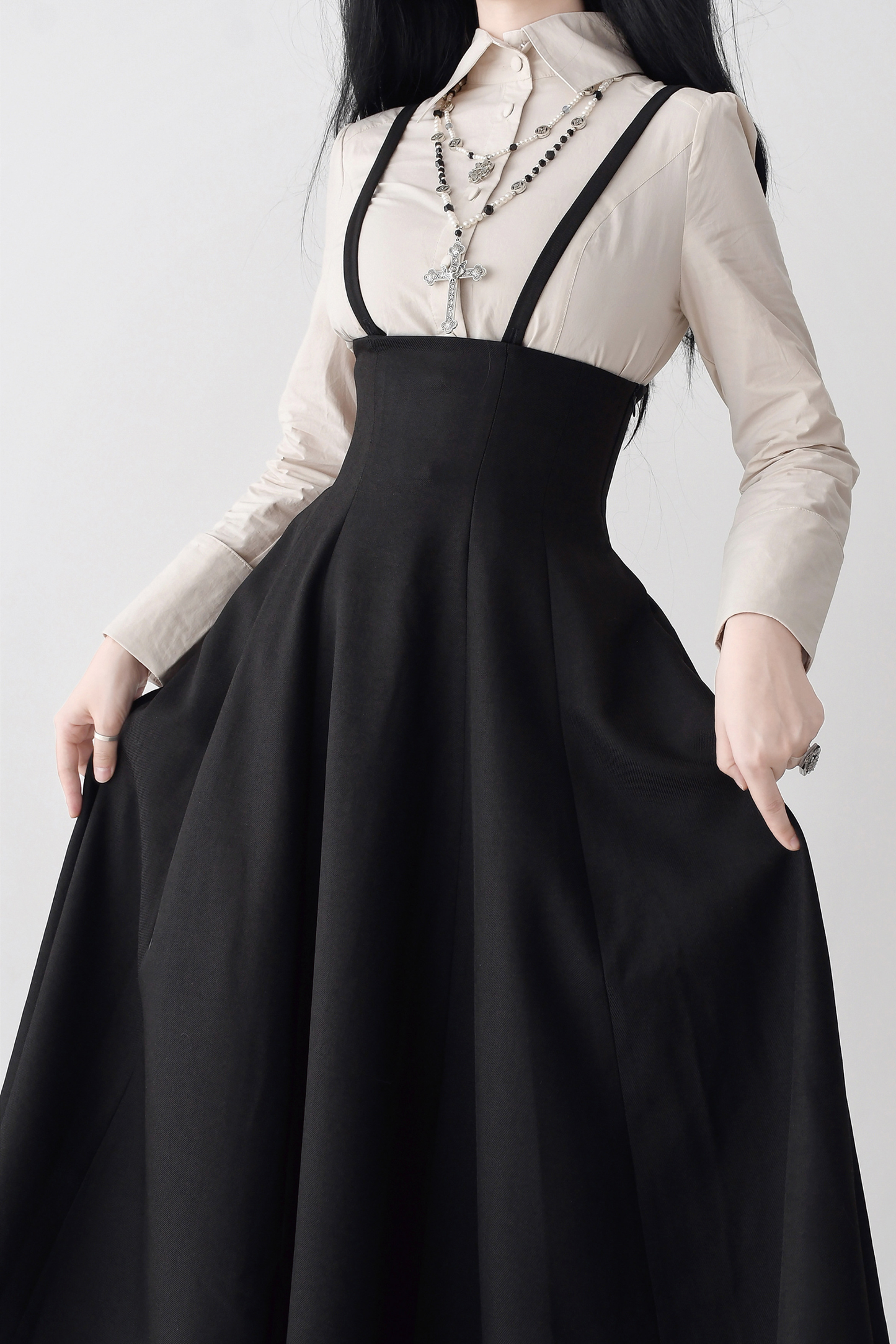 Umbrella Style Trailing Vest + Long Skirt + Short Skirt