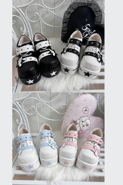 [pre-order] Star Melody Punk Strap Platform Shoes