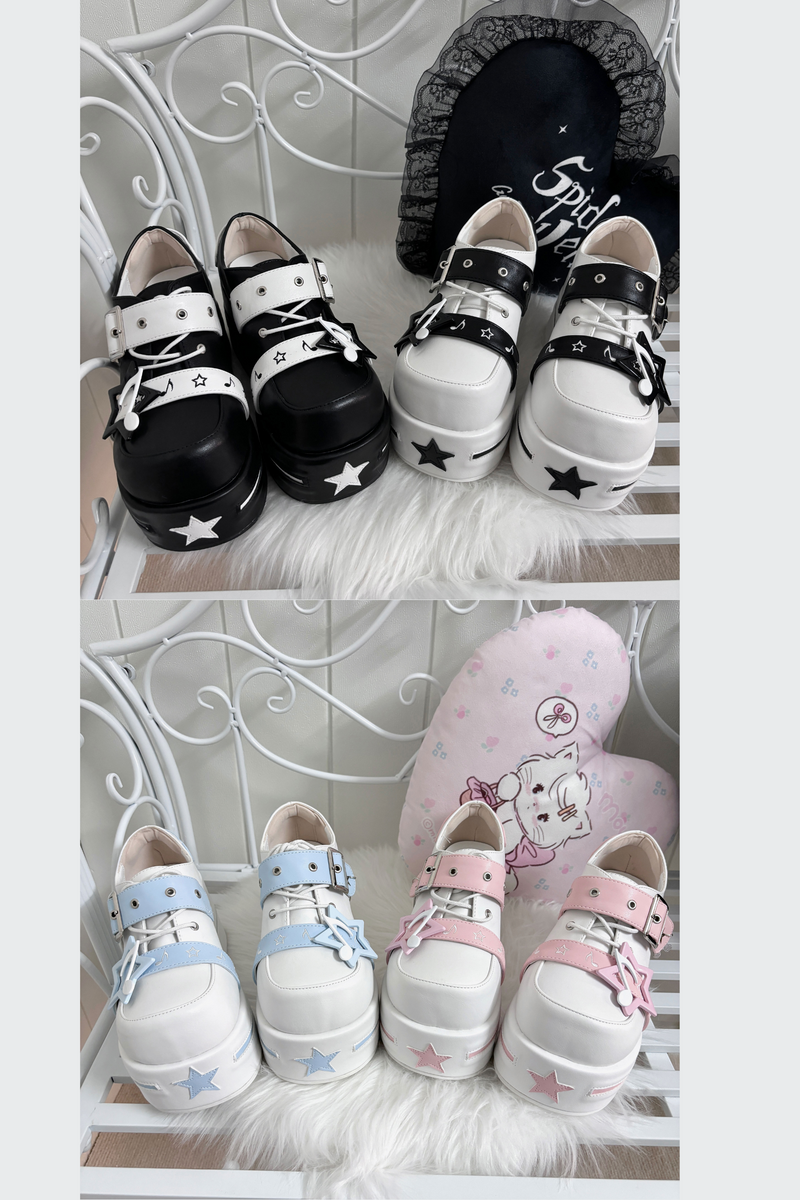 [pre-order] Star Melody Punk Strap Platform Shoes