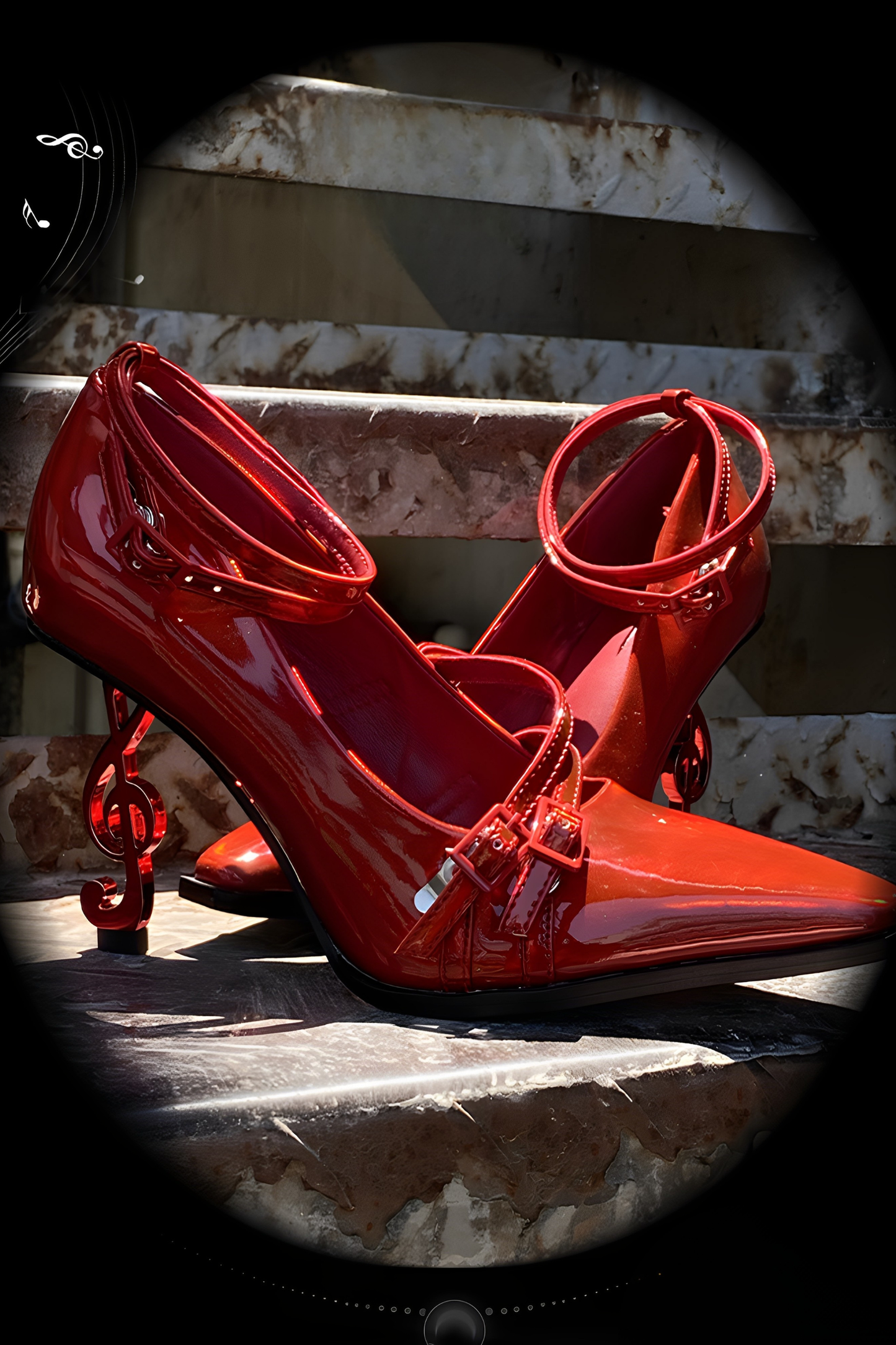 Gothic Music Note High Heels