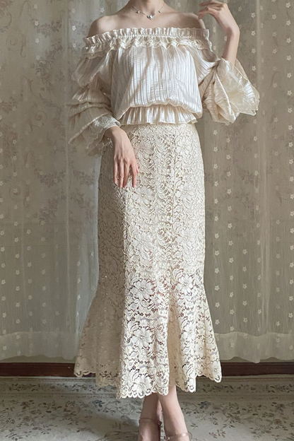Chiffon Off Shoulder Sheer Top