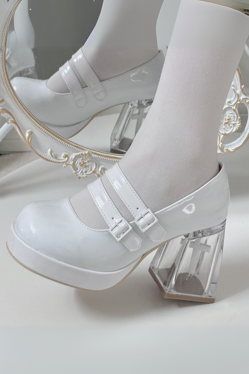[pre-order] Cross Aria Gothic Lolita Clear Shoes