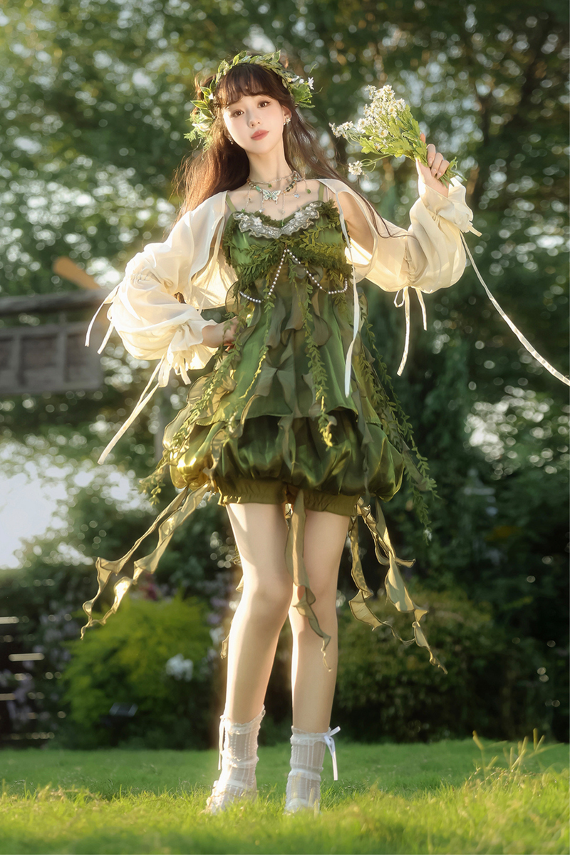 Forest Girl Chinese-style Dress + Top + Skirt