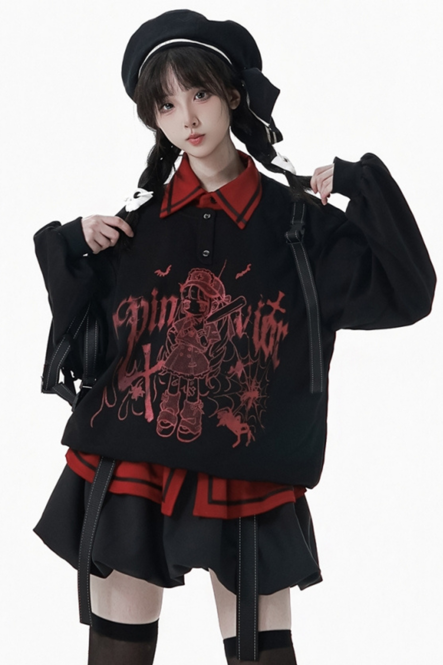 Dark Graffiti Sweatshirt + Skirt