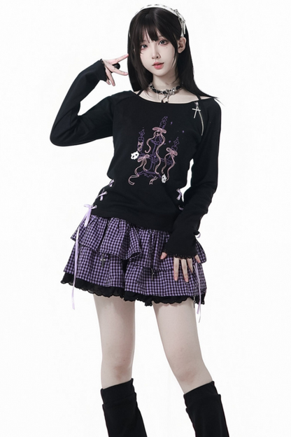 Academy Purple Hooded Sweatshirt + Tops + Skirt + Pants + Leg Cover