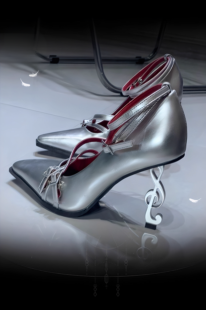 [pre-order] Dark Gothic Pointed Toe G Clef Heel