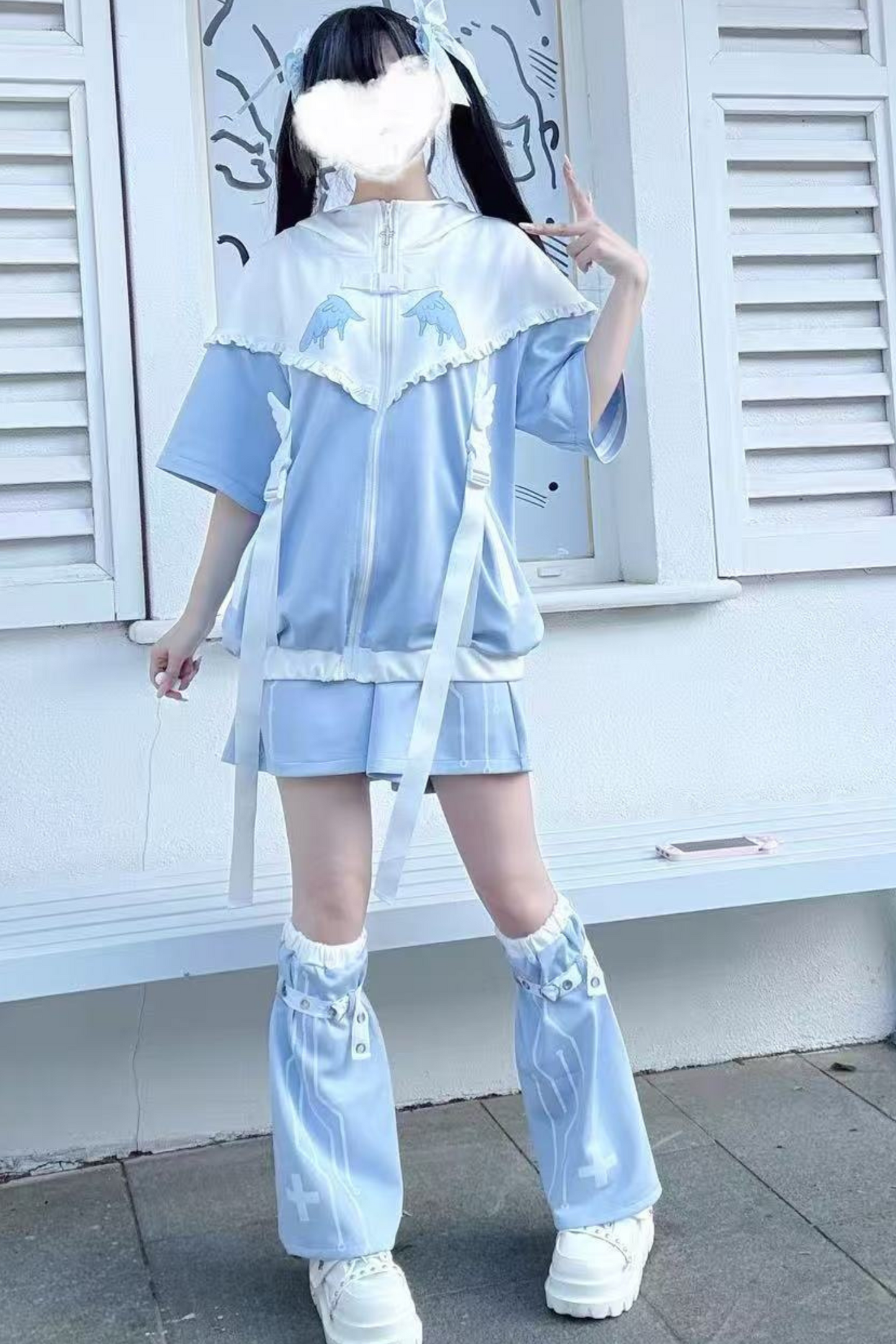 Aqua Angelic Subculture Hoodie Jacket + Pants + Leg Cover