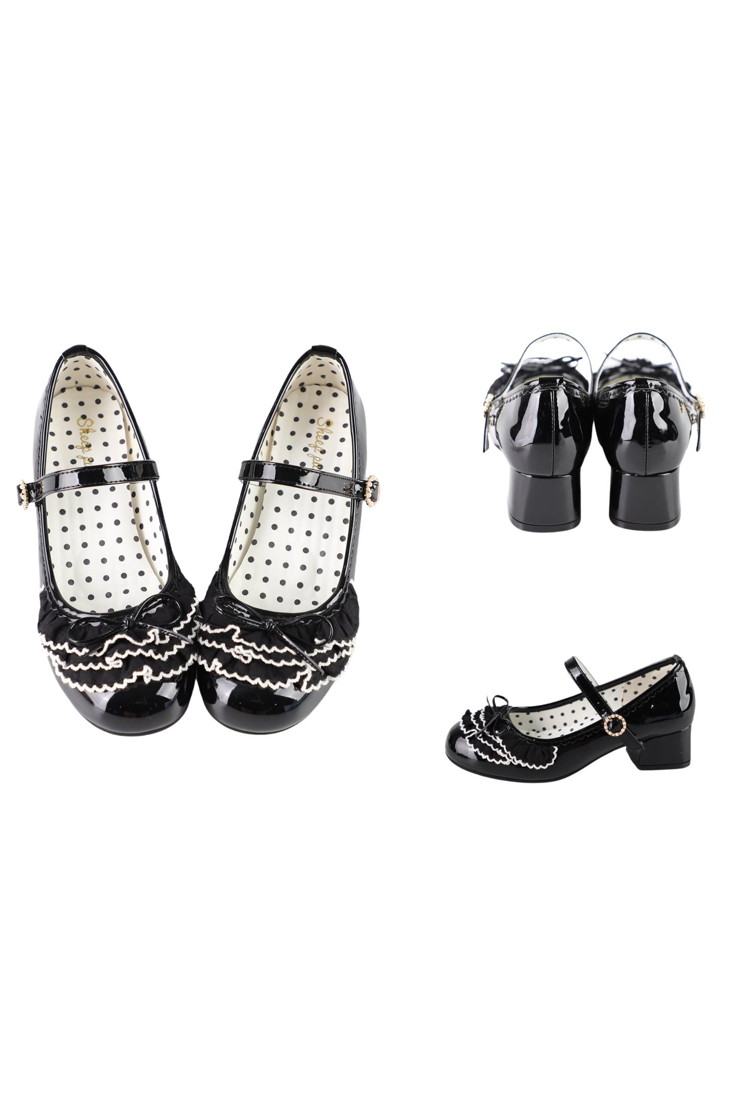 Satin Lace Bow Mary Jane Shoes
