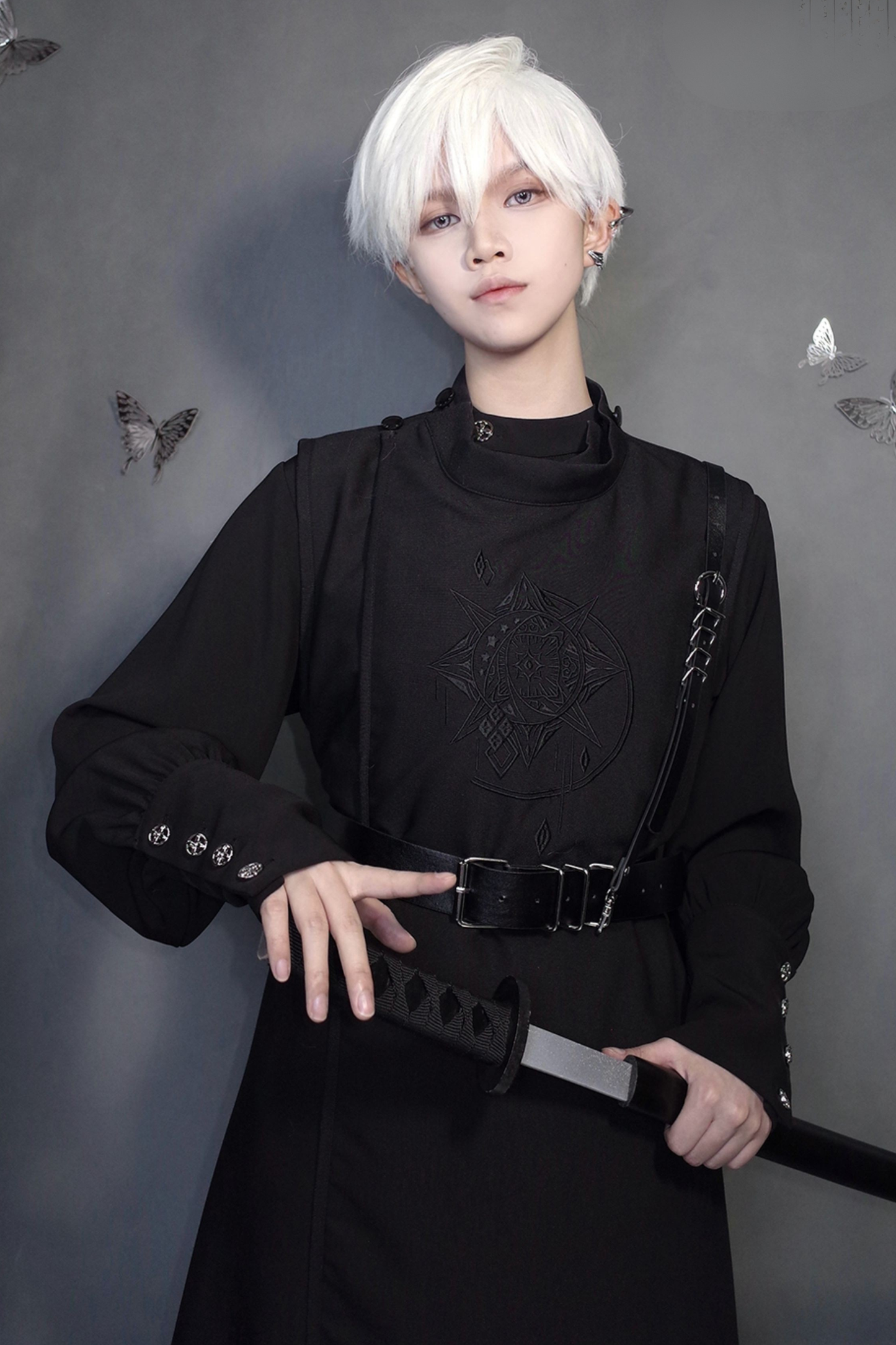 Retro Mode Stand Collar Blouse