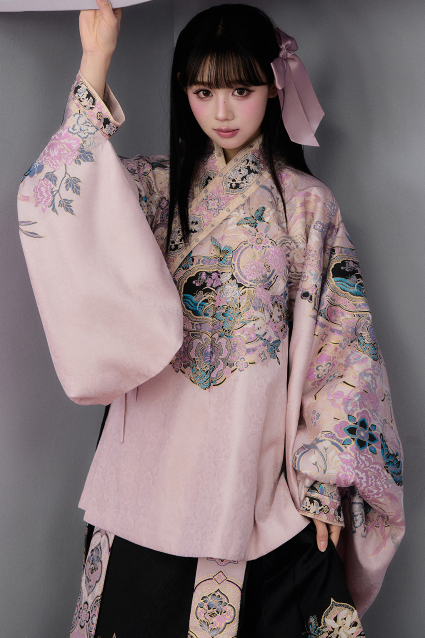 Sweet Chinese-style Jacket + Pleated Skirt + Accessories