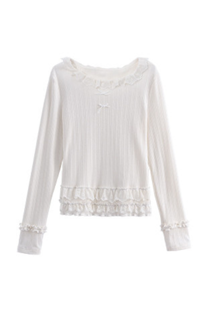 Ribbon Ruffle Slim Top