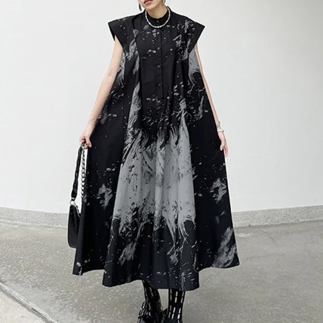 Gothic Midi Dress Black