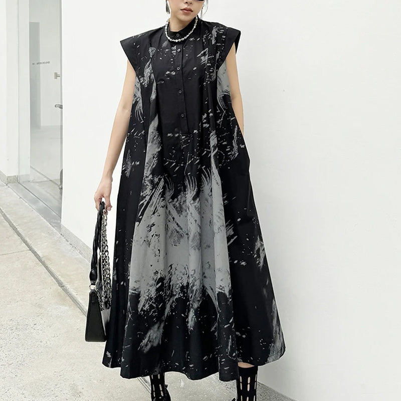 Gothic Midi Dress Black