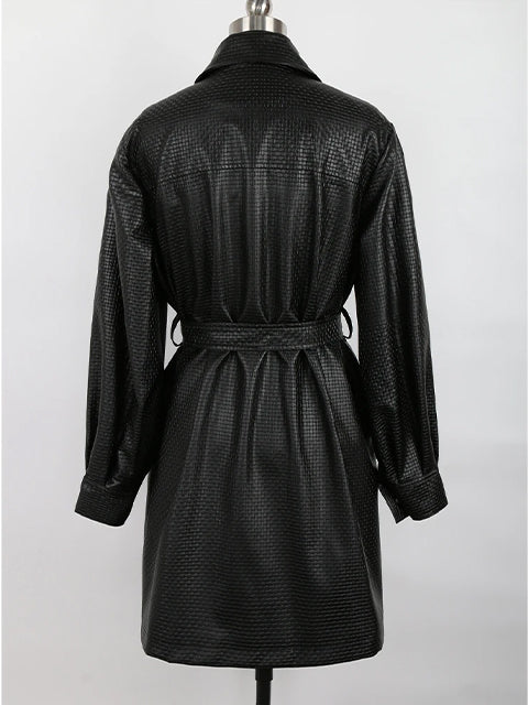 Leather Belted Shirt Black