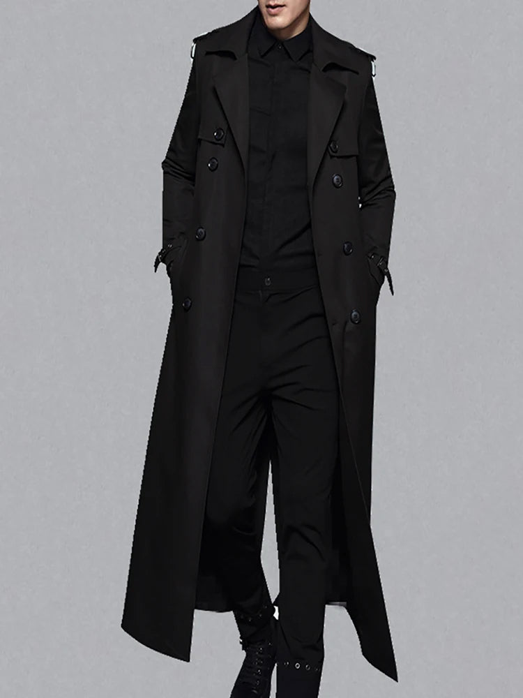 Extra Long Trench Coat Black