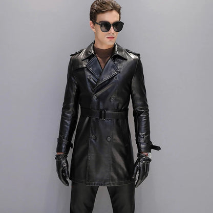 Leather Trench Coat Black