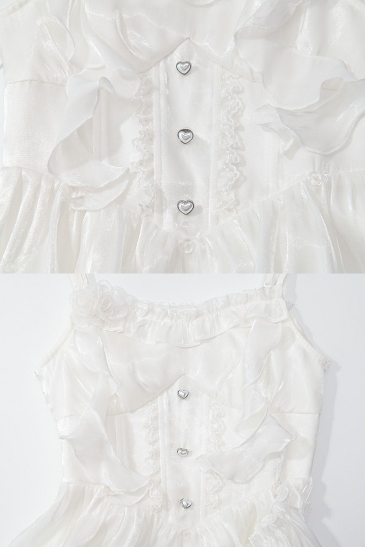 Heavy Shatin Drape Camisole Dress + Lace Asymmetric Shawl