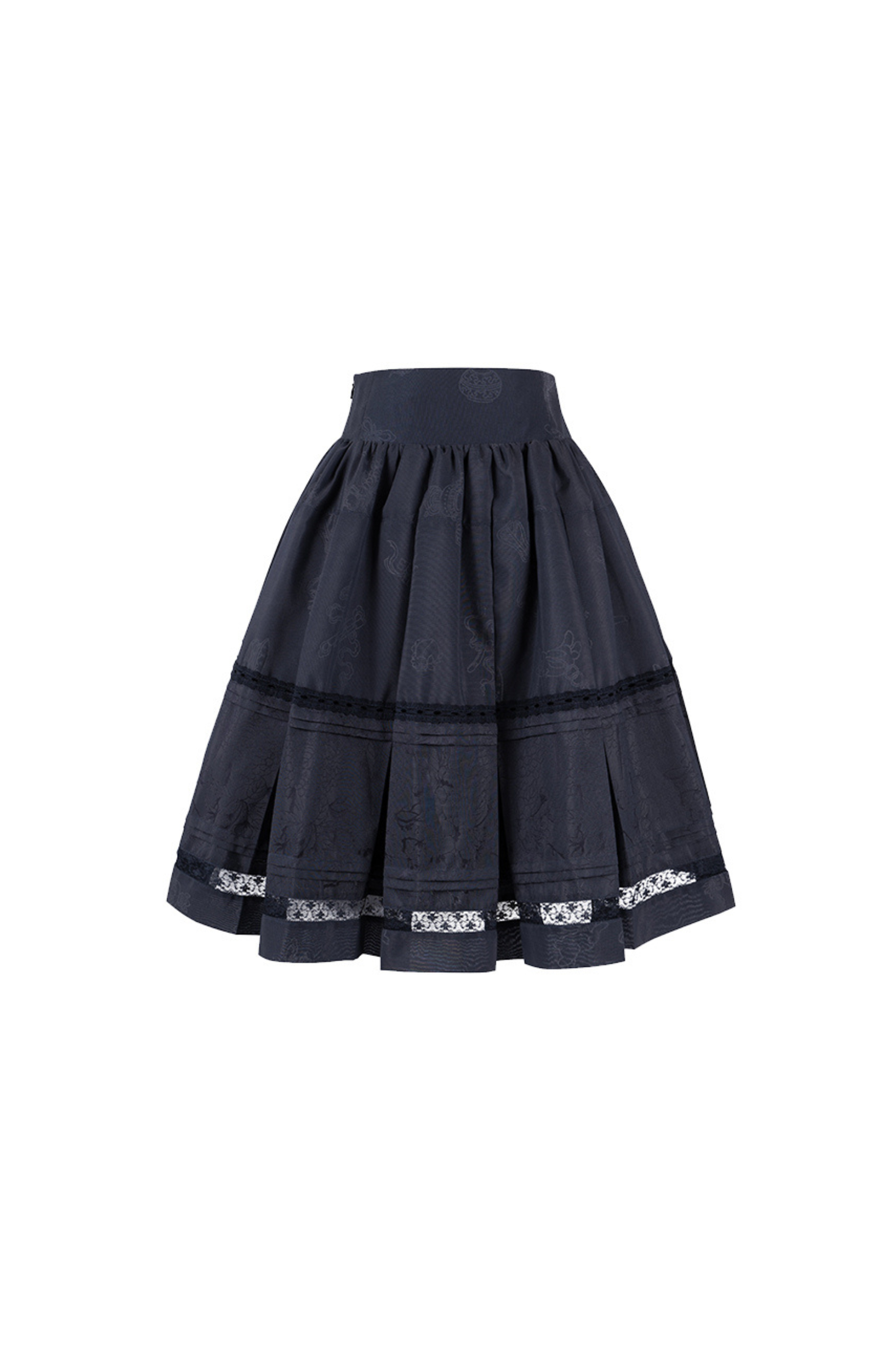 Retro Stand Collar Short Top + Midi Skirt