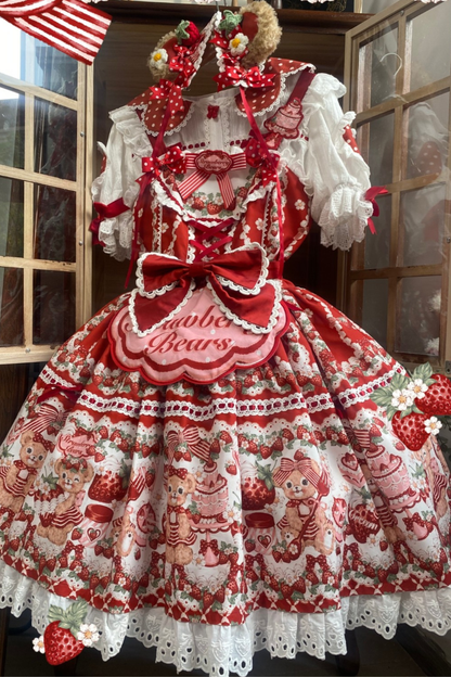 Bear Strawberry Field Lolita Jsk + Shirt