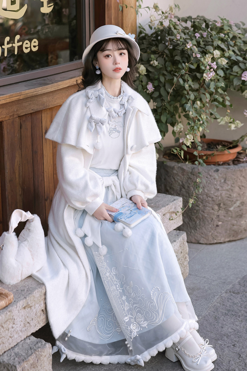 Clear Sky Lolita Coat + Tops + Skirt