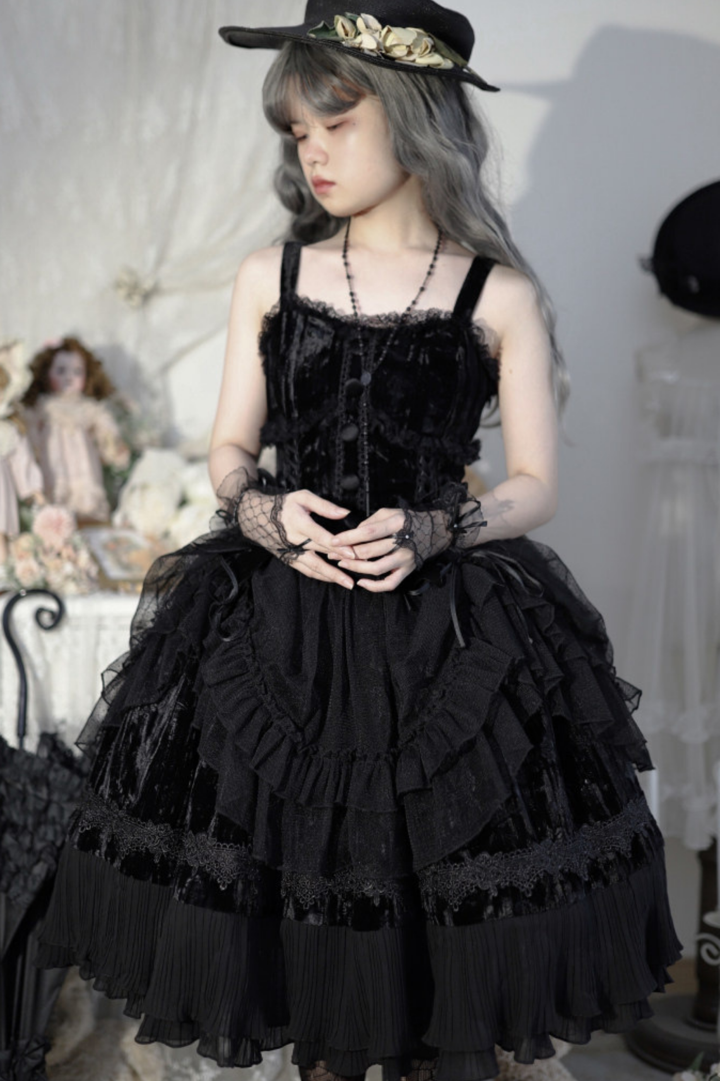 Gothic Doll Lolita Dress + Short Jacket