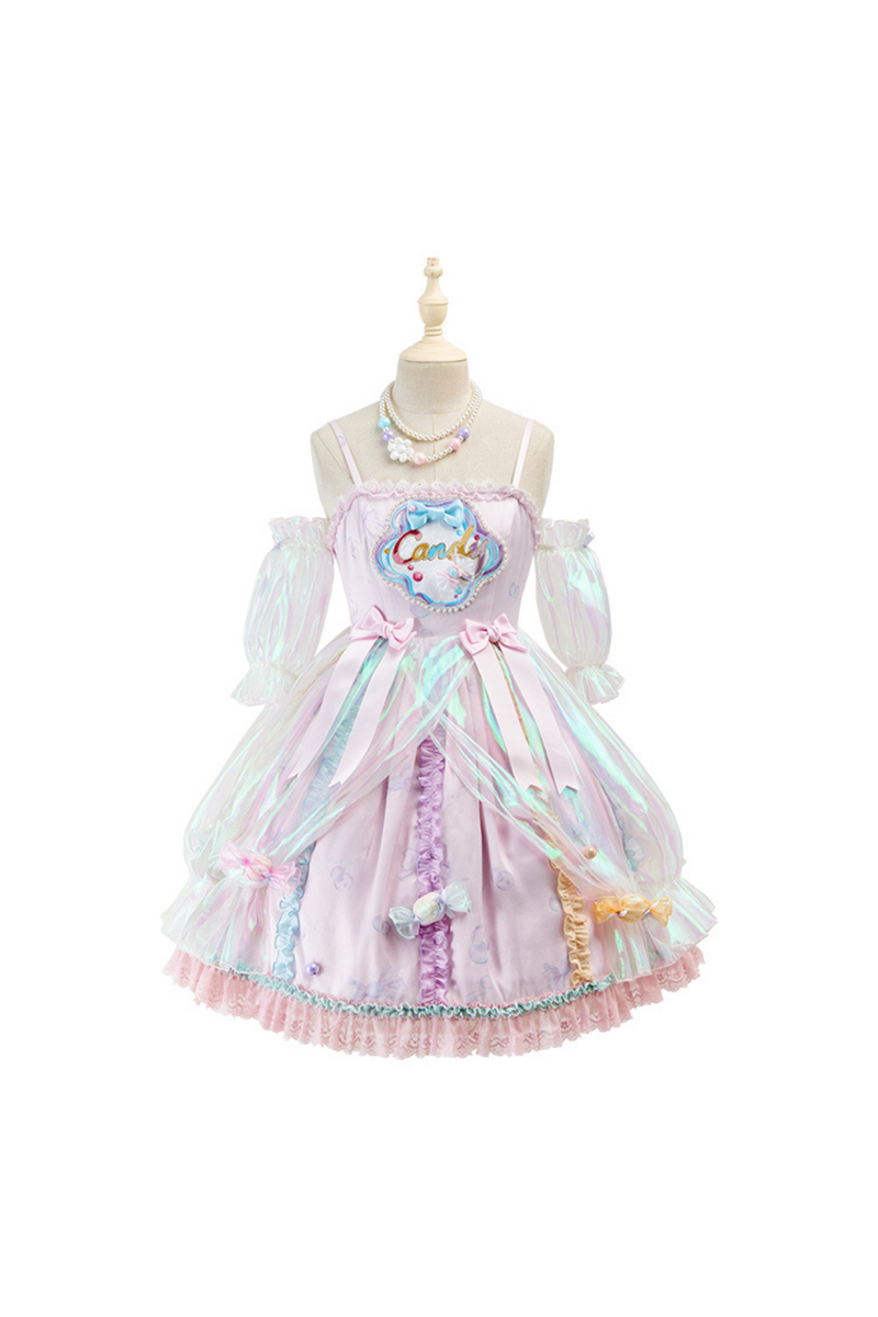 Candy Pop Balloon Lolita Jumperskirt + Pearl Necklace