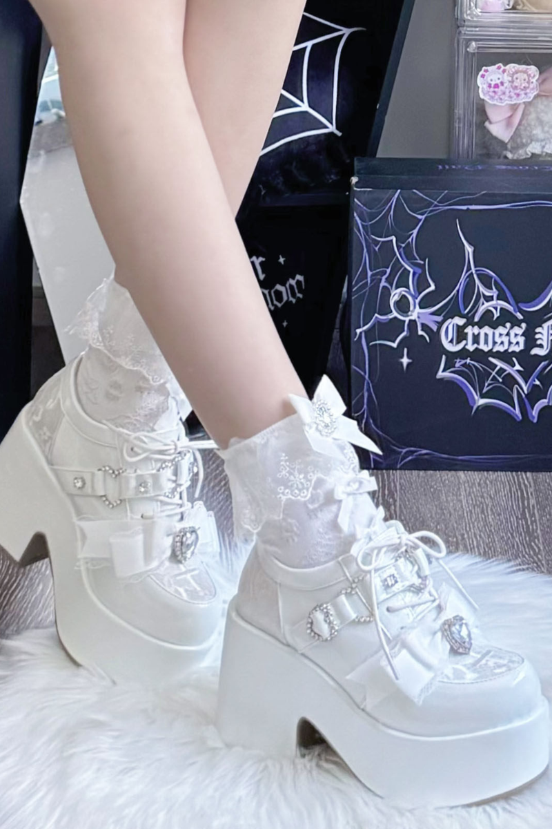 Dark Sweet Love Ribbon Shoes
