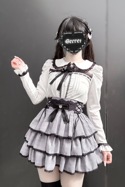 Dark Lace Top + Skirt