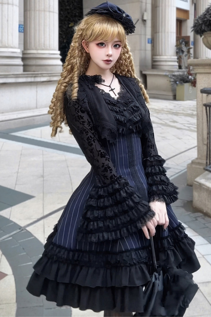 Slim-fit Gothic Lolita Jumper Skirt + Jacket