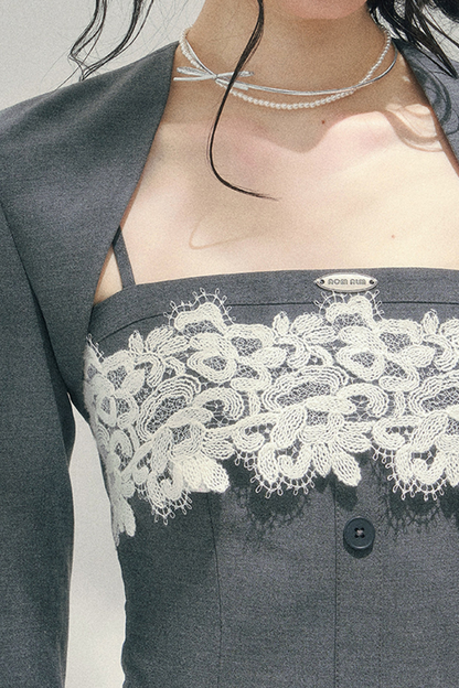 Lace Camisole Top + Shawl + Culottes