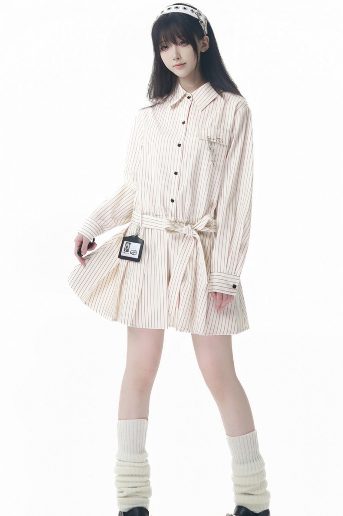 Maple Trench Coat + Hooded Top + Checkered Skirt + Shirt Dress