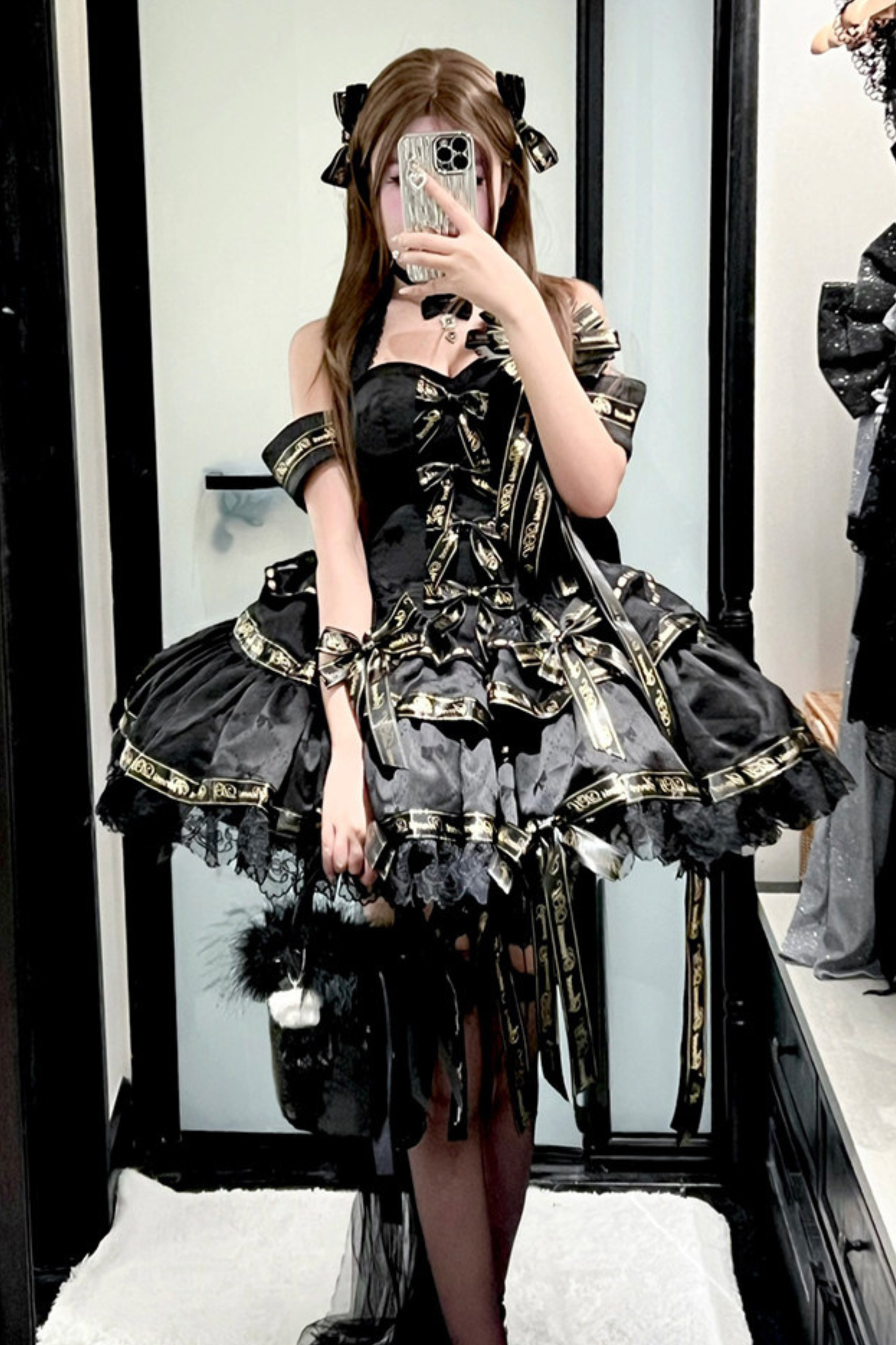 Many Logo Ribbon Princess Dress + Badge + Head Accessory + Tail