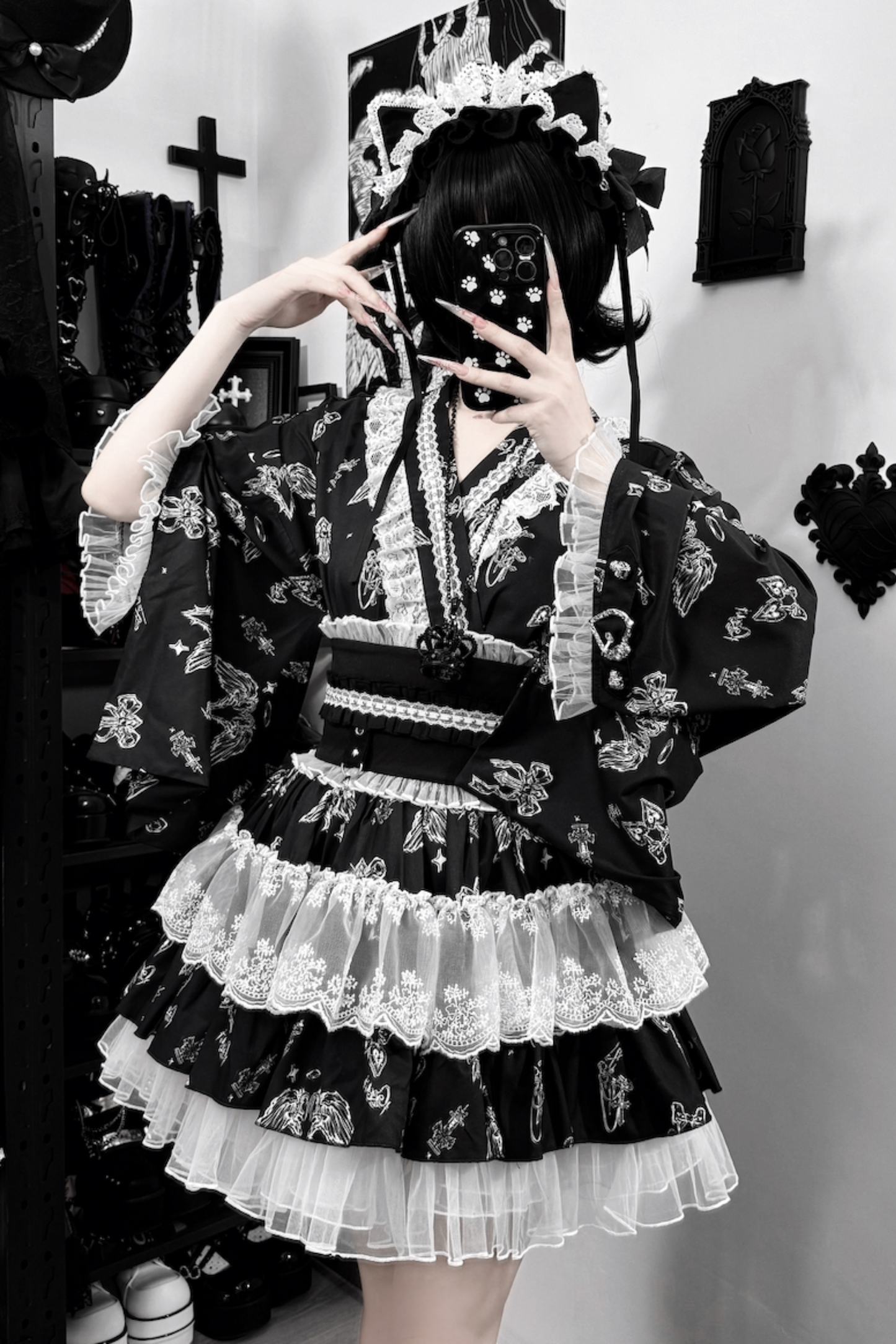 Galaxy Dark Lace Dark Kawaii Yukata