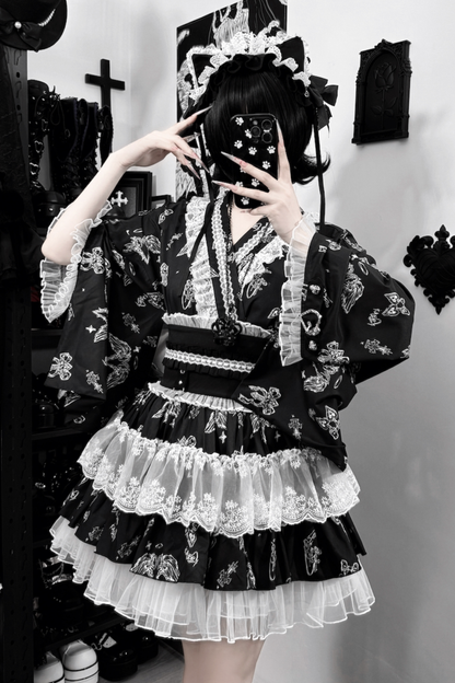 Galaxy Dark Lace Dark Kawaii Yukata