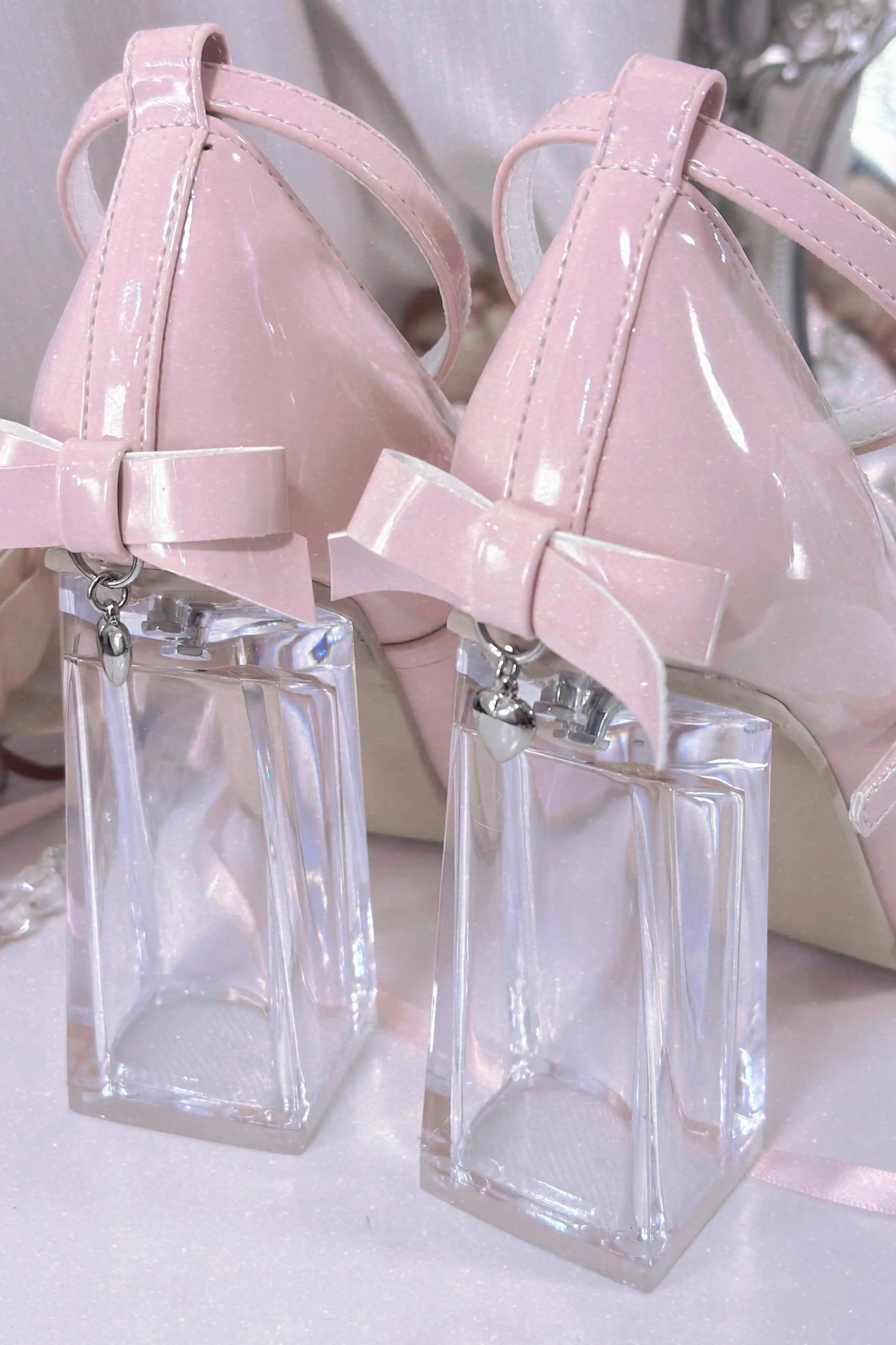 Love Buckle Crystal Heel Shoes