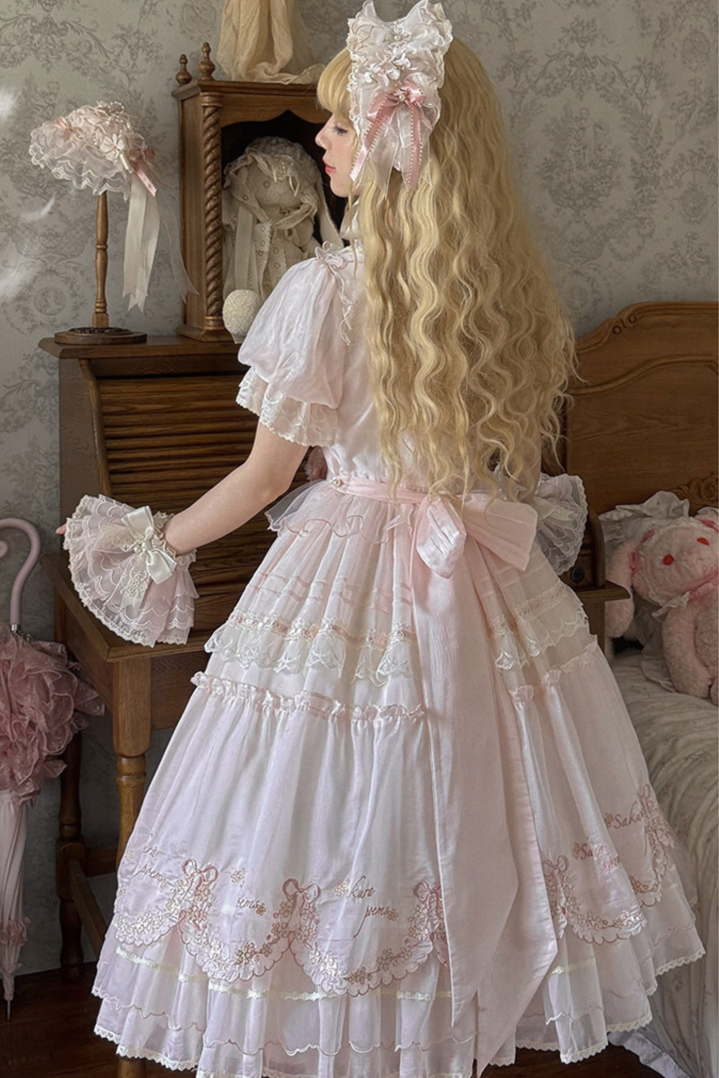 Sweet Cherry Lolita Dress + Jsk + Hairband + Hat + Necklace + Sleeve