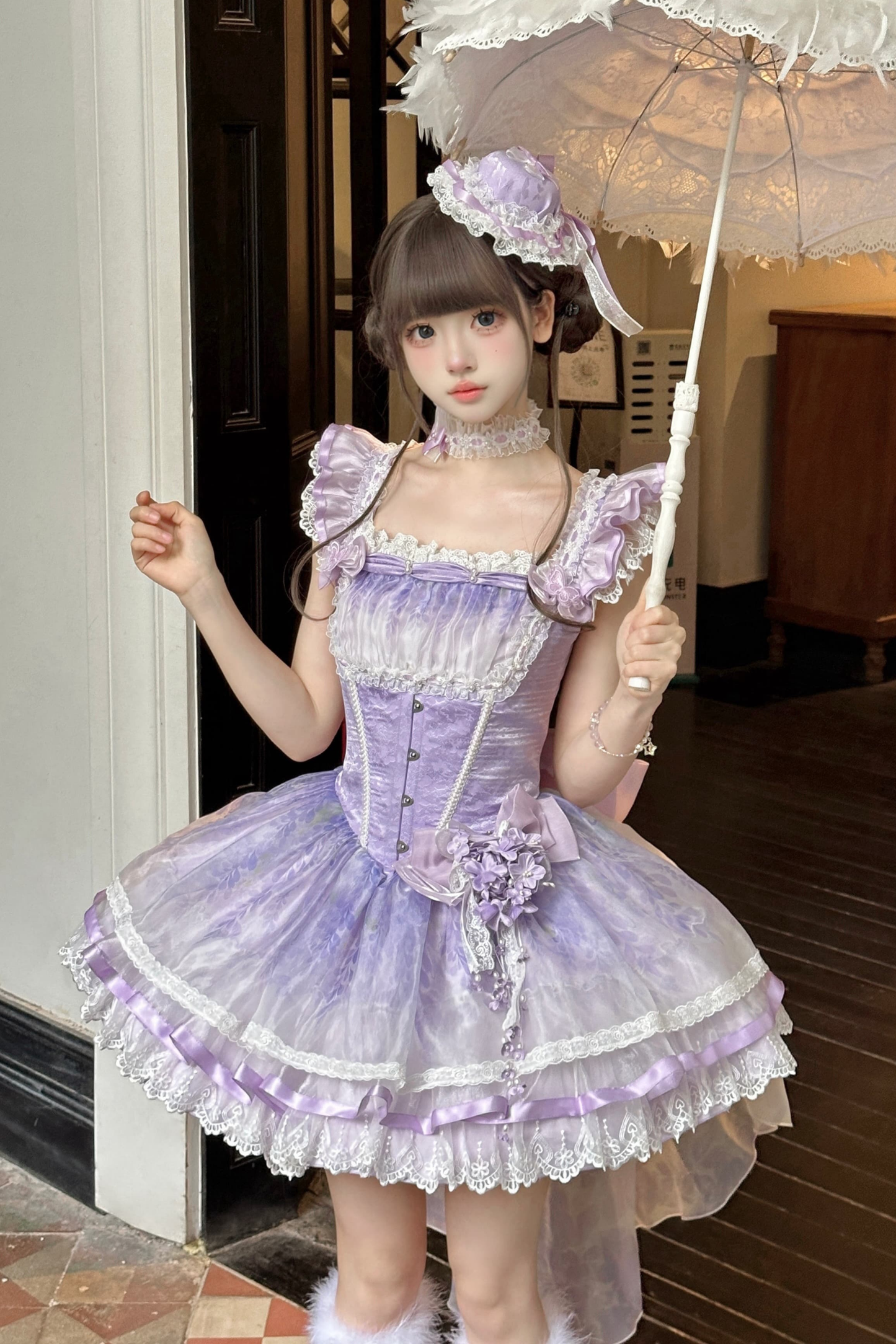 [pre-order] Ballet Style Dress + Hat + Headband + Ribbon Tail