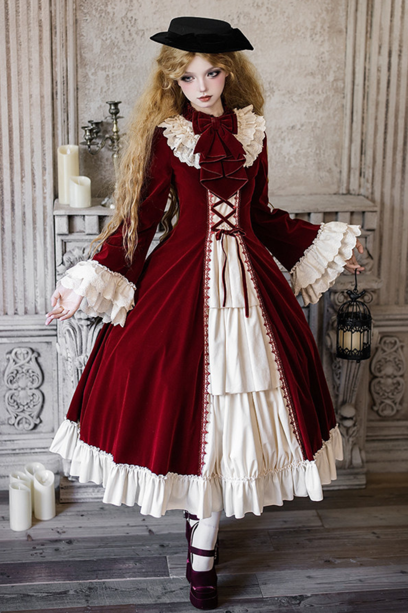 Classical Dress + Collar + Ribbon + Hat