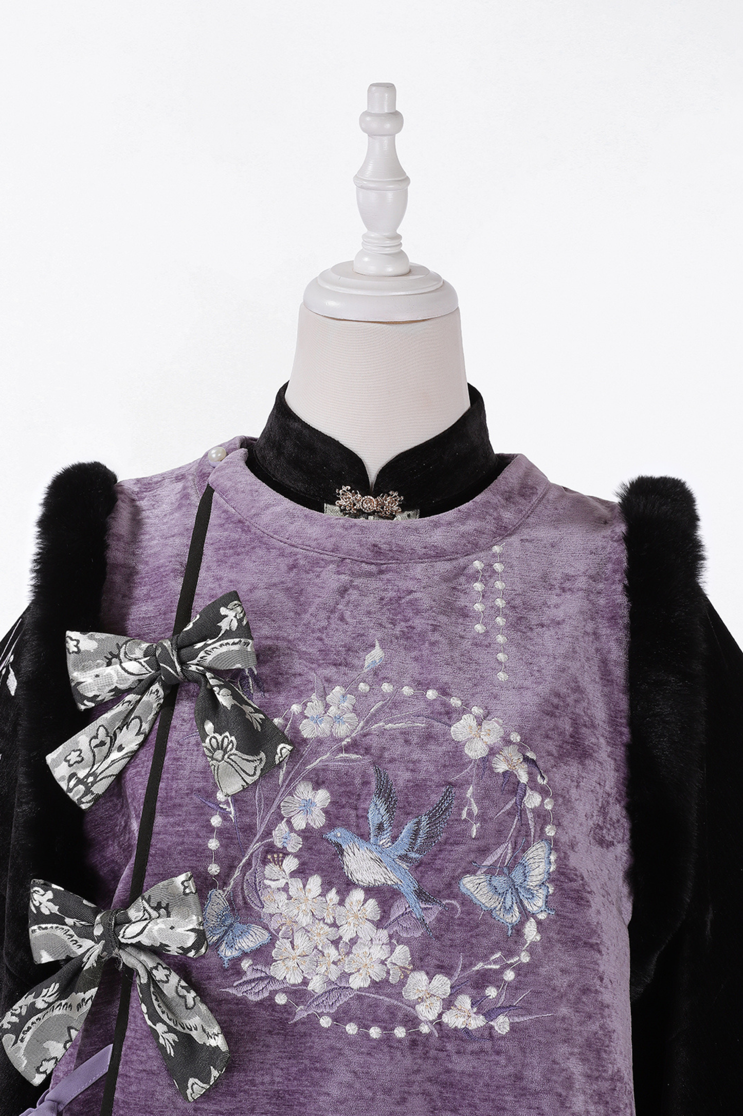 Dark Knight Chinese-style Top + Vest + Skirt