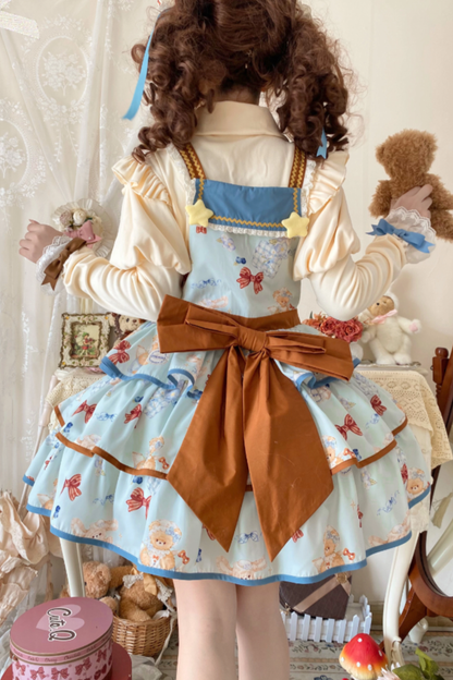 Seaside Bear Tea Party Lolita Dress + Cape