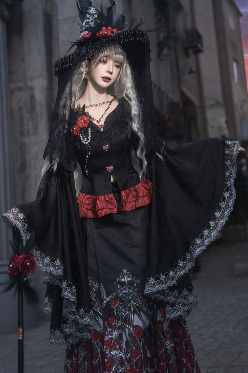 Gothic Gradient Gothic Skirt + Top + Cardigan + Shirt